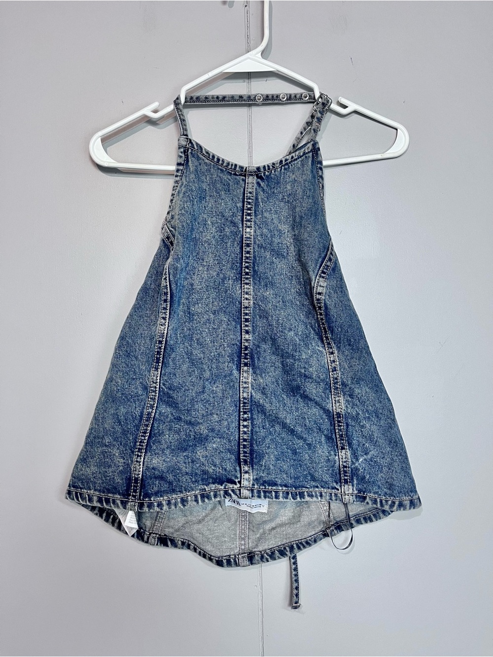Zara Denim Halter Mini Dress / Pinafore – Size M